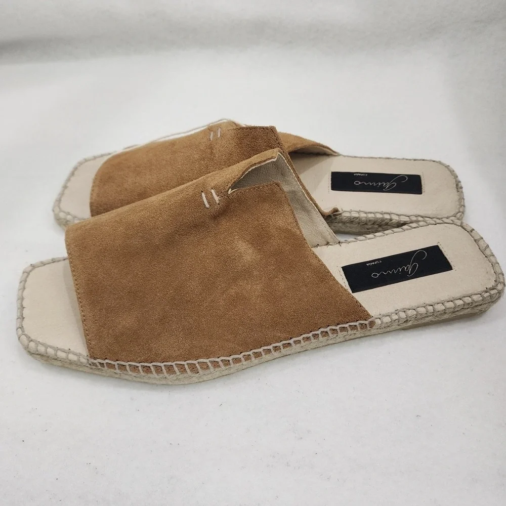 Gaimo Women Eu 42 Us 11 Slide Brown Suede Comfort Slip On Espadrille Sandals